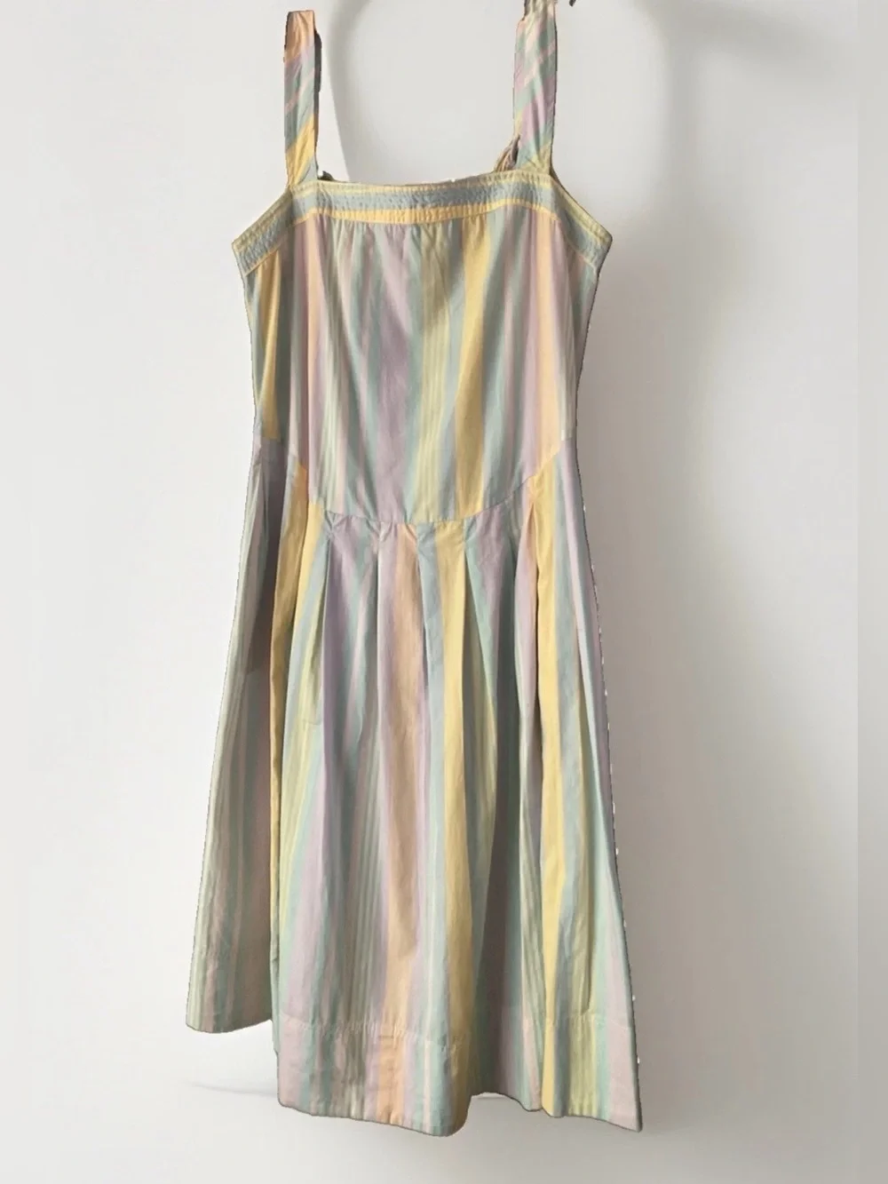 Free people Primavera Stripe cotton midi dress multicolor pockets sz L Boho